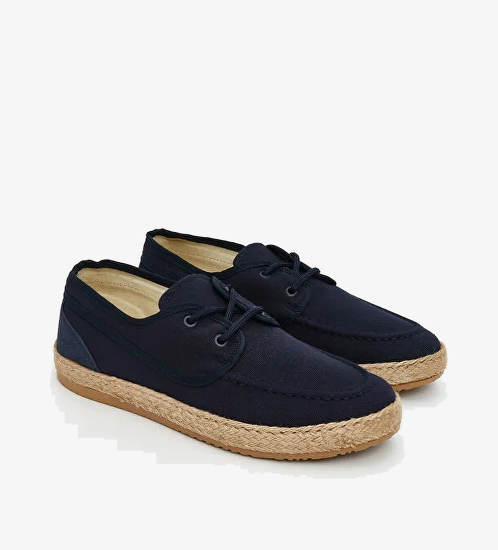 Bağcıklı Hasır Tabanlı Erkek Klasik Ayakkabı - Görsel 1