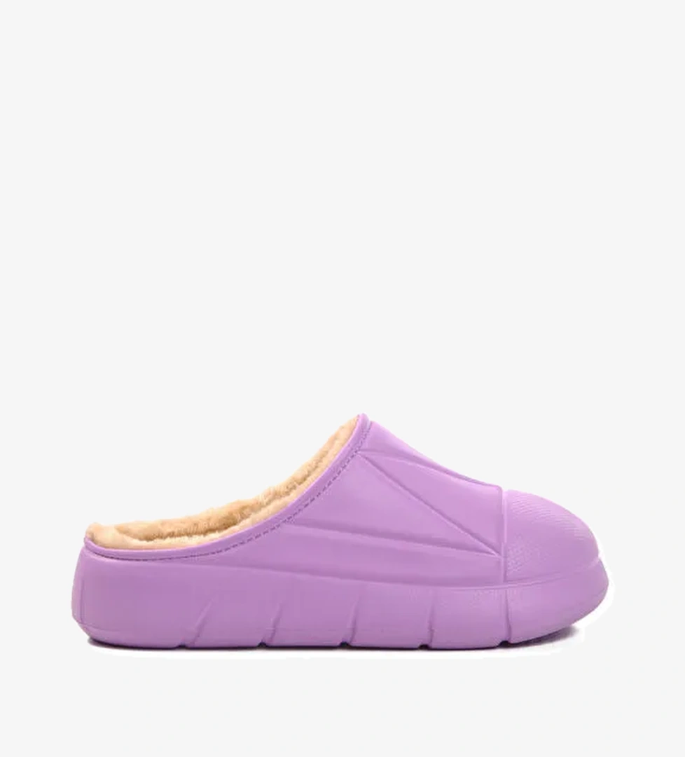 Lila İçi Kürklü Kadın Ev Terlik 712 Z