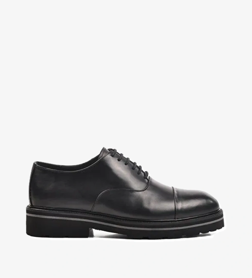 Siyah Hakiki Deri Erkek Klasik Ayakkabı Premium 2874 M