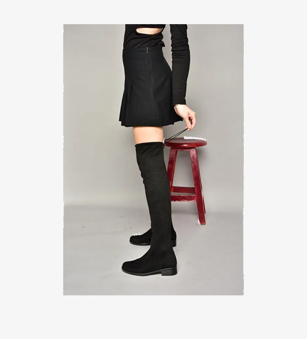 T726888802 Siyah Kadın Çizme - Görsel 1