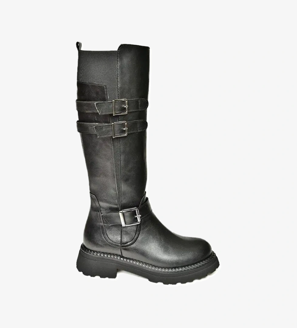 T820857509 Siyah Kadın Çizme - Görsel 1