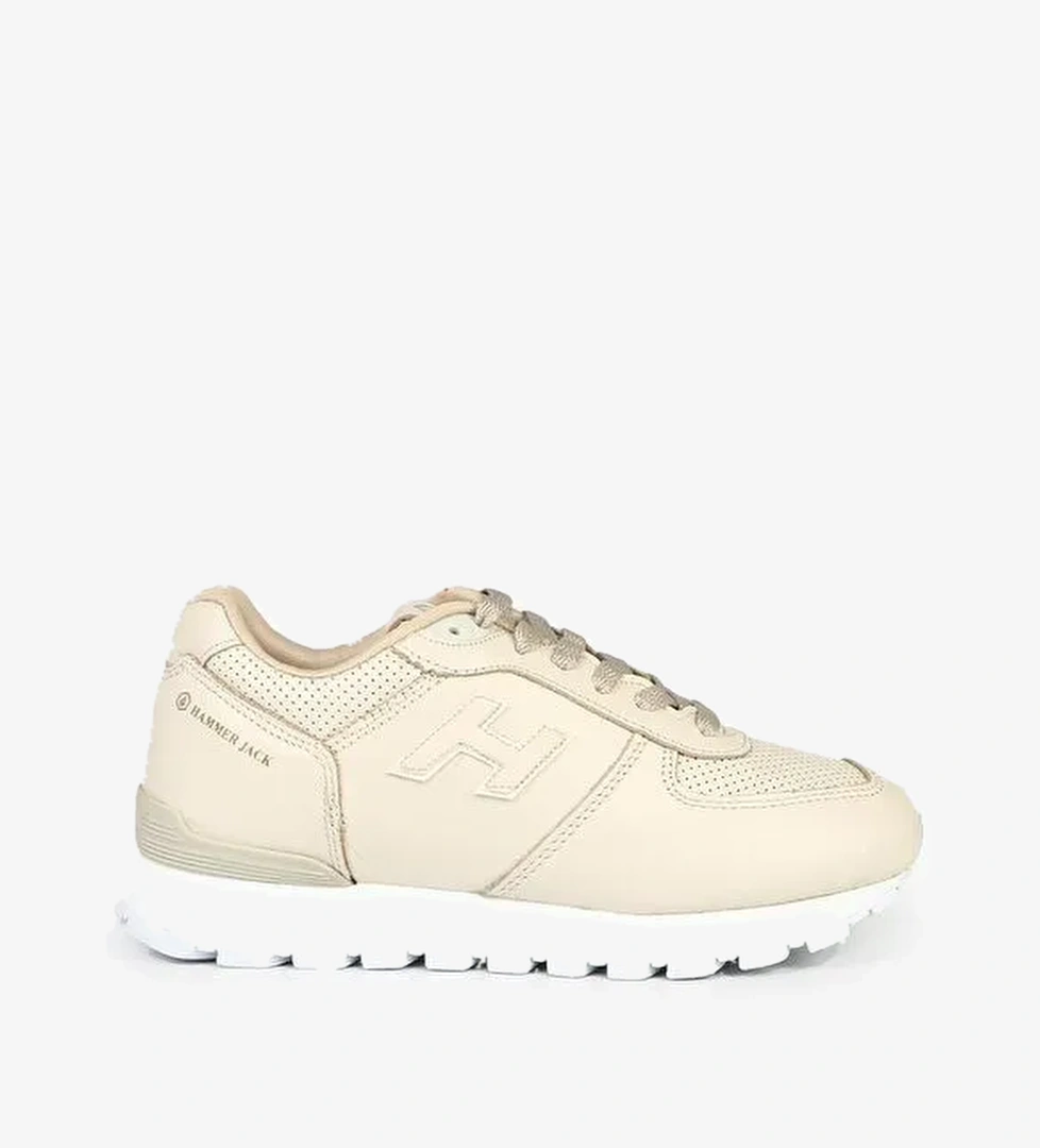 Peru Hakiki Deri Bej Kadın Spor Ayakkabı - Görsel 1