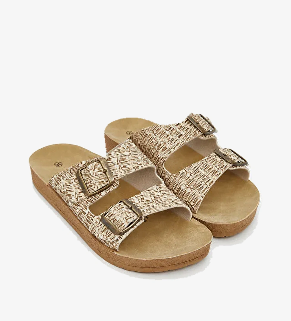 Çift Bantlı Kadın Terlik - Görsel 1