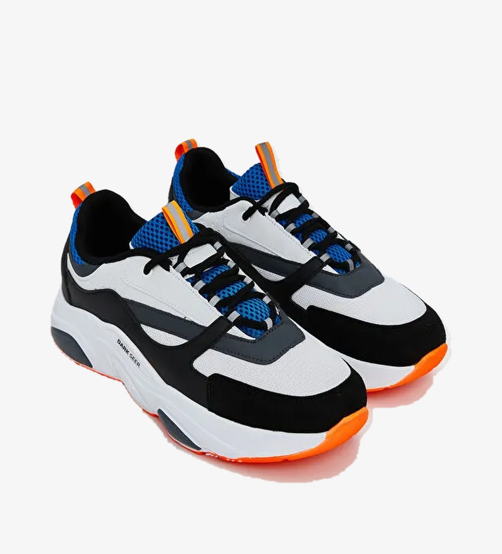 Bağcıklı Renk Bloklu Erkek Spor Ayakkabı - Görsel 1