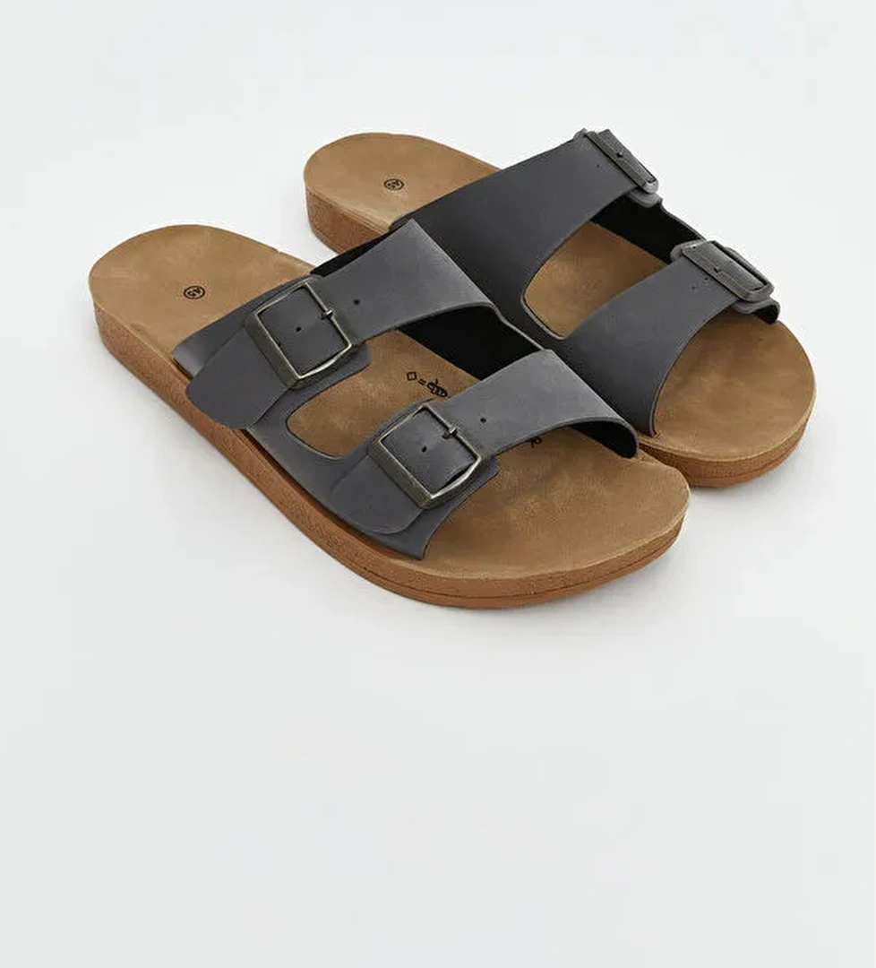 Lcw Steps Kahverengi Lcw Steps Çift Bantlı Erkek Terlik