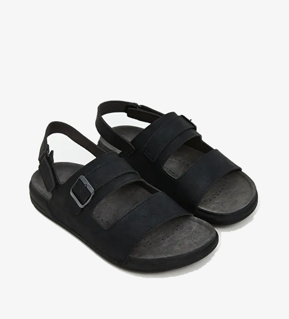 Süet Görünümlü Erkek Sandalet - Görsel 1