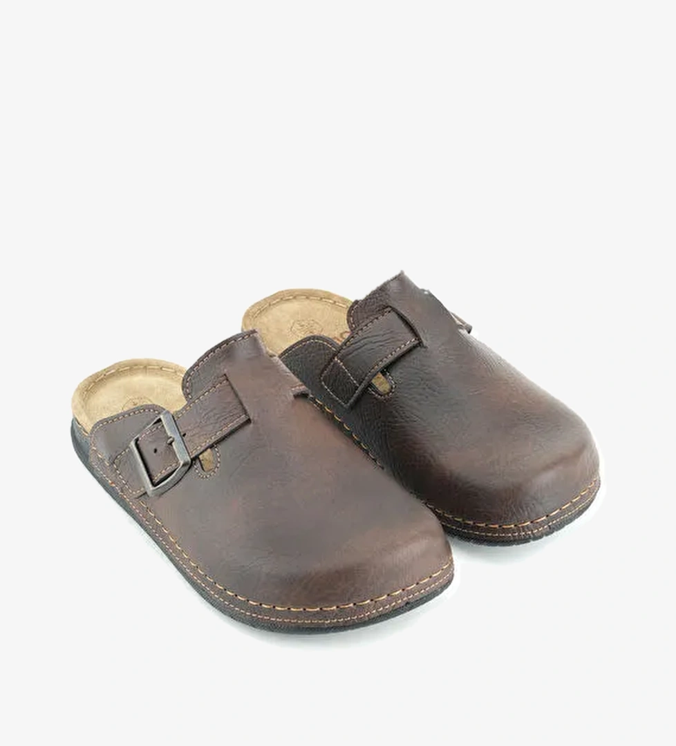 Gezer Gemo Erkek İç Taban Hakiki Deri Tek Toka Ayarlanabilir Ev Bahçe Günlük Terlik model görseli