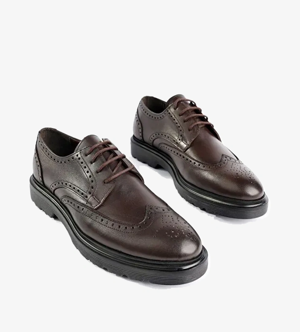 Muggo Andre Garantili Klasik Hakiki Deri Bağcıklı Ortopedik Erkek Casual Ayakkabı model görseli