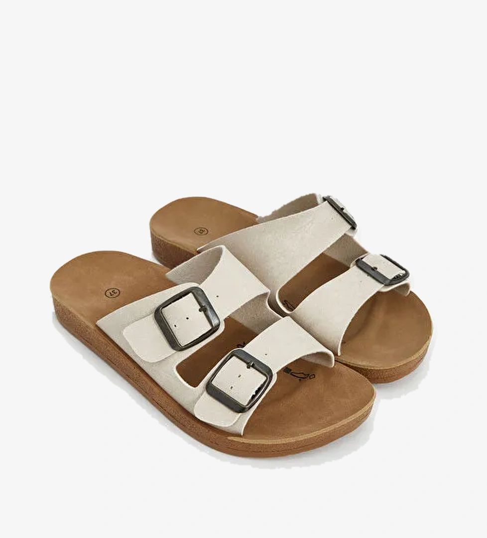 Lcw Steps Kahverengi Lcw Steps Çift Bantlı Kız Çocuk Terlik