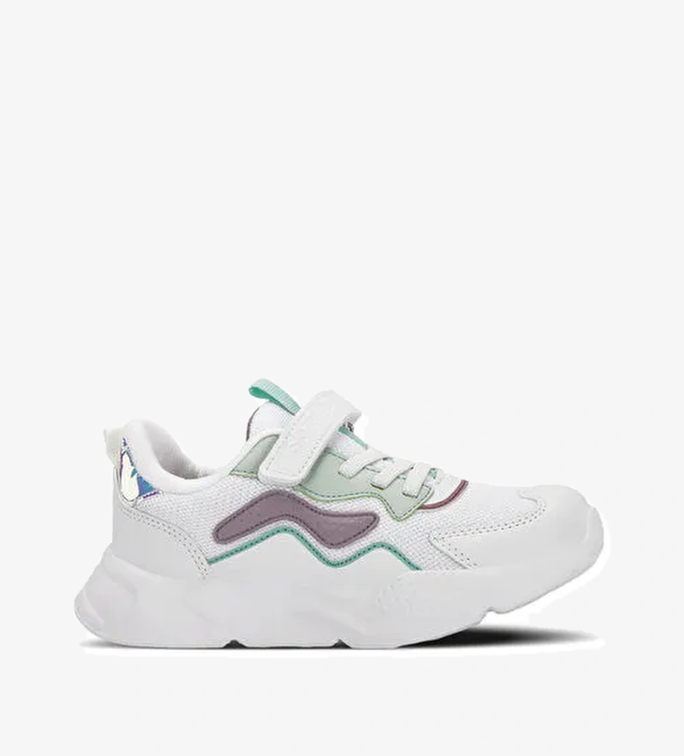PESO I Kız Çocuk Cırt Cırtlı Beyaz / Lila Sneaker