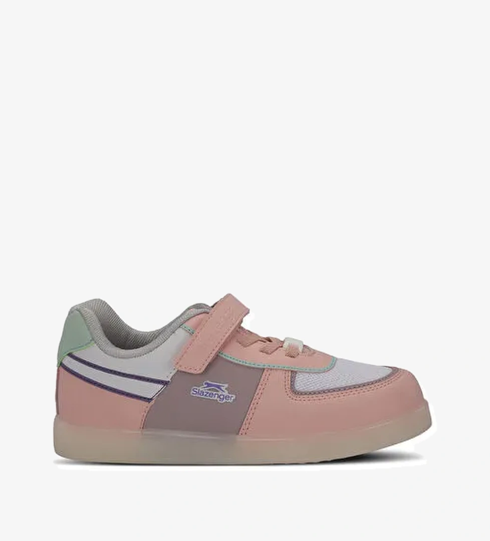 PERLE Kız Çocuk Cırt Cırtlı Beyaz / Pembe Sneaker - Görsel 1