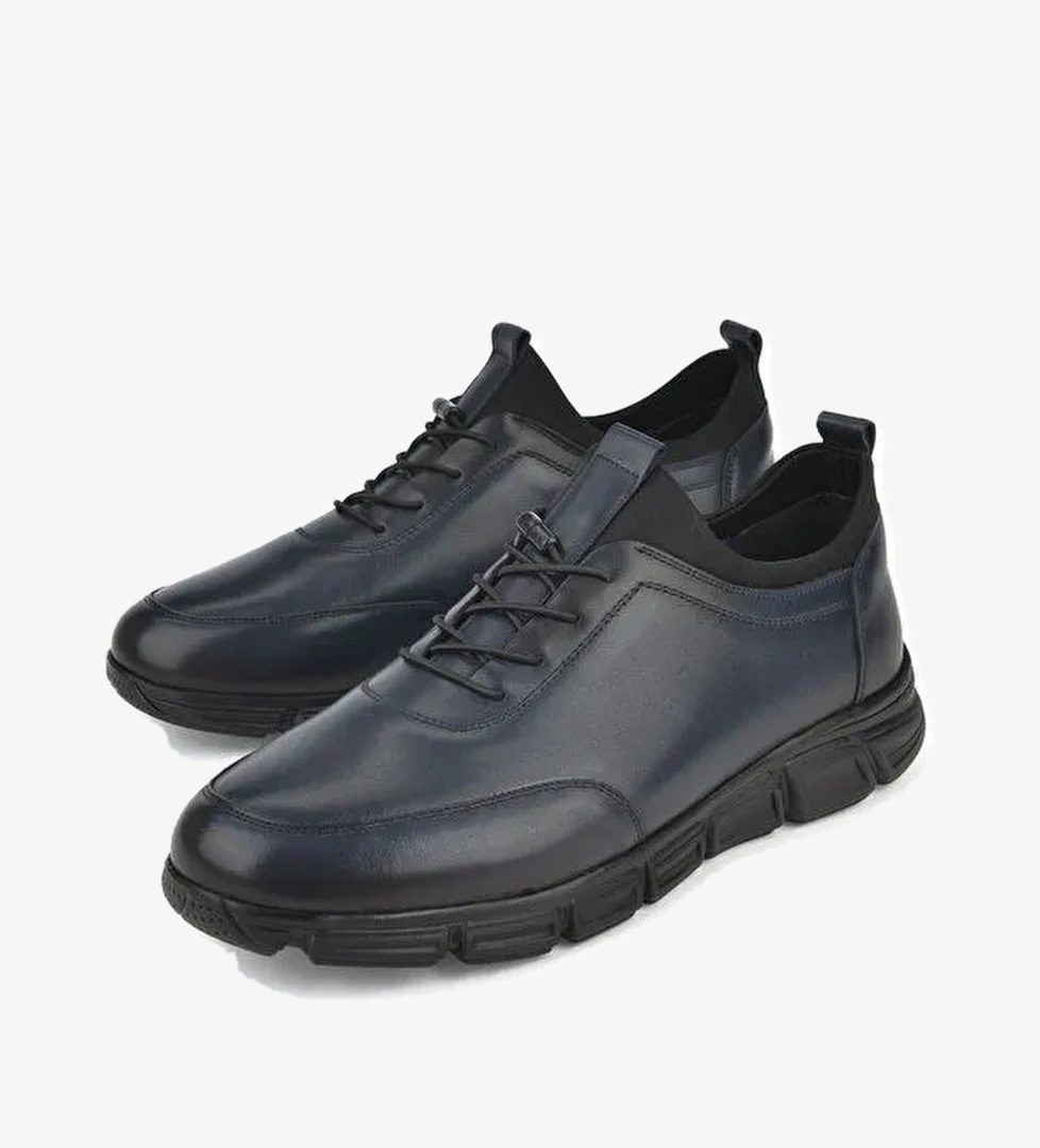 Erkek Hakiki Deri Ayakkabı 143745Z3288 Lacivert - Görsel 1