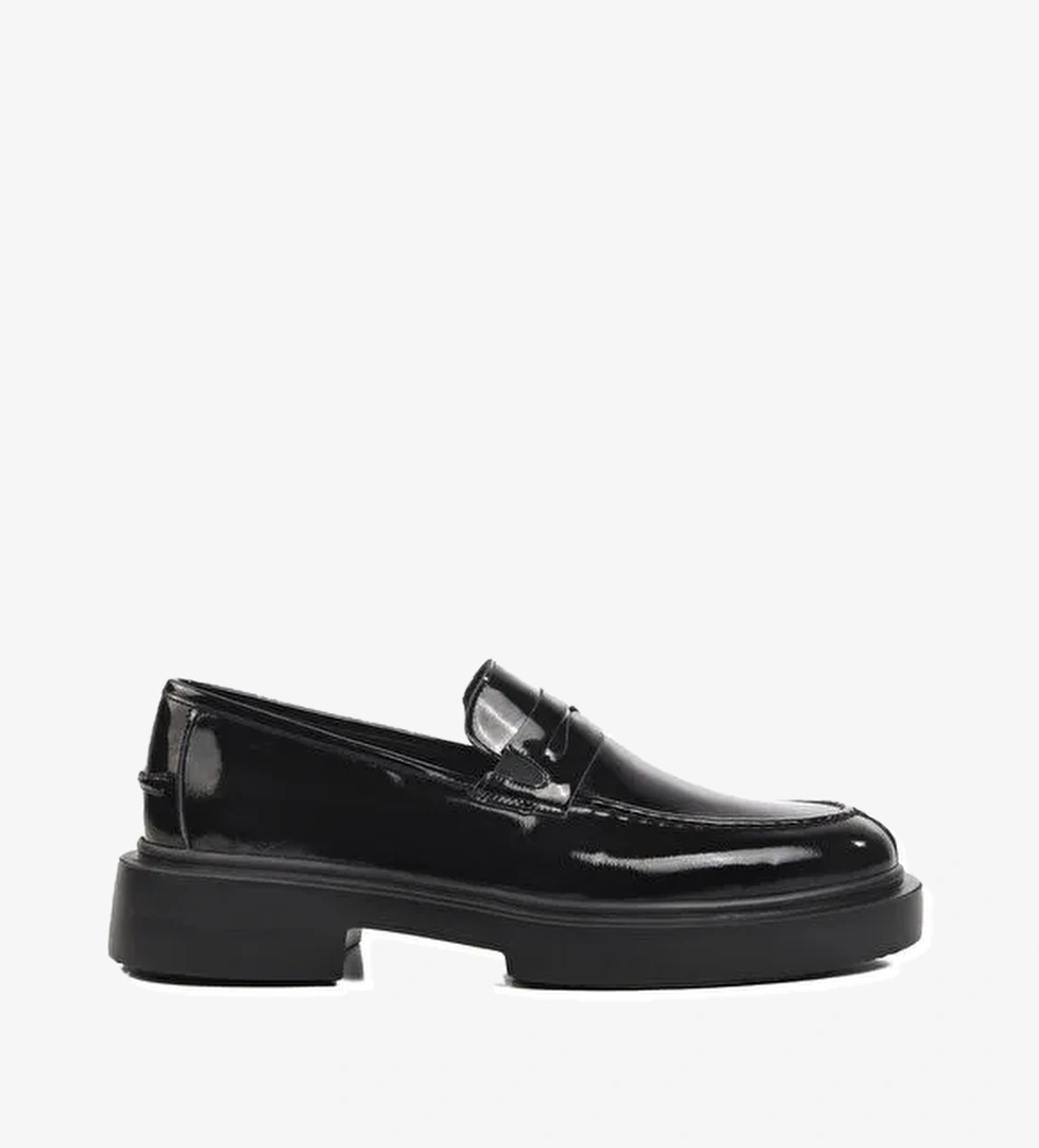 Siyah Rugan Hakiki Deri Erkek Loafer Ayakkabı Premium 1018 M