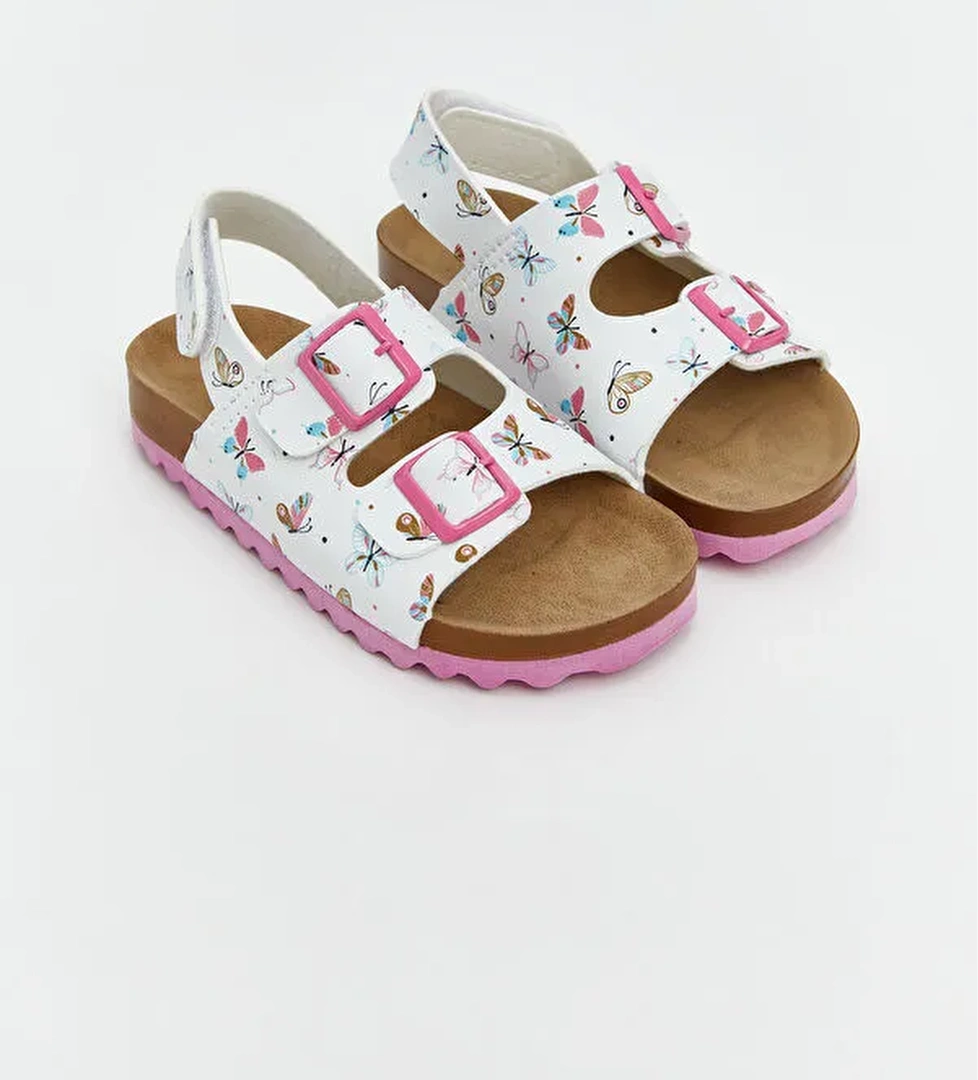 Baskılı Kız Bebek Sandalet - Görsel 1