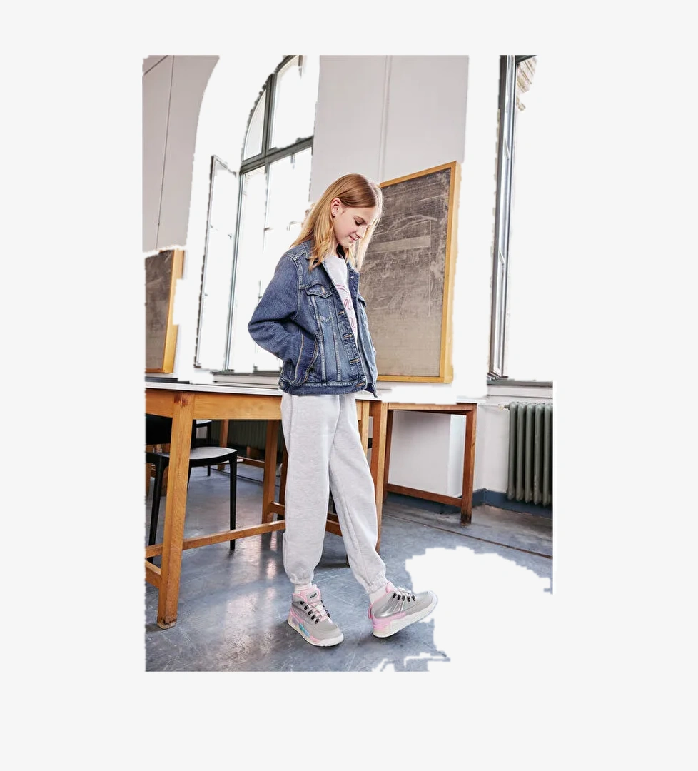 Ellen Işıklı Kız Çocuk Gri Bot - Görsel 1