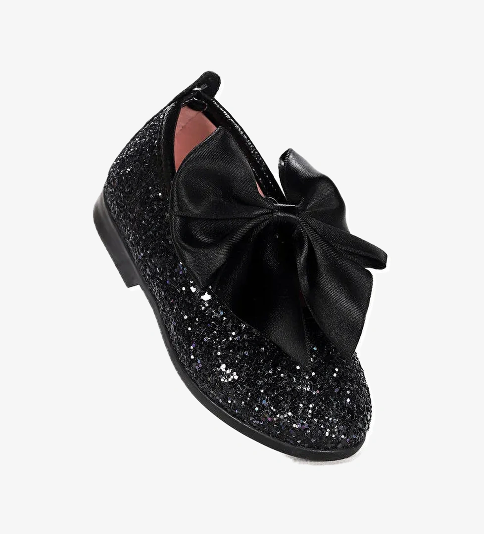 Tari Cam Kırığı Fiyonk Lastikli Kız Bebek Babet Ayakkabı