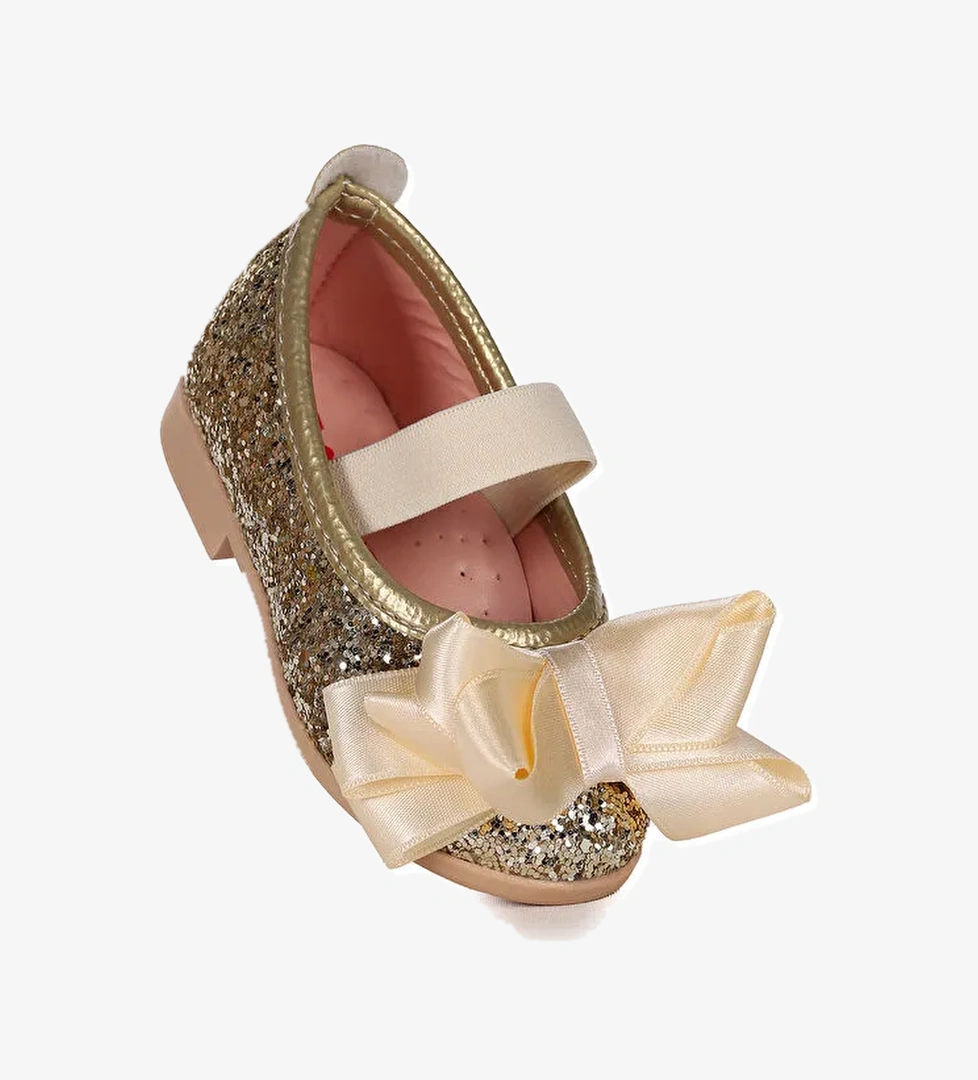 Panı Cam Kırığı Fiyonk Lastikli Kız Bebek Babet Ayakkabı - Görsel 1