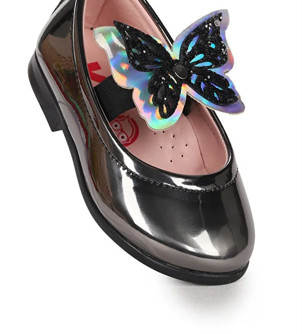 Ayna Menz Kelebek Lastikli Kız Bebek Babet Ayakkabı