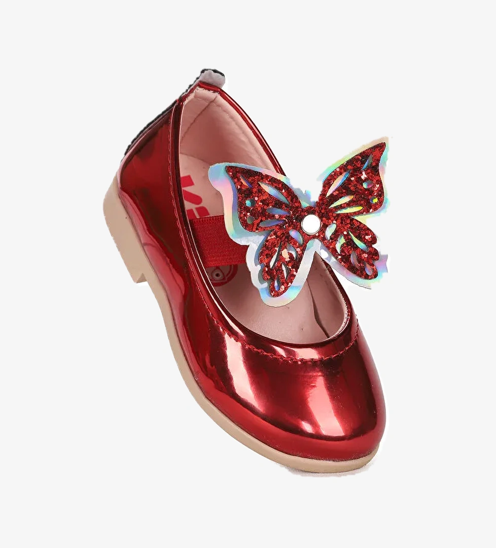 Ayna Menz Kelebek Lastikli Kız Bebek Babet Ayakkabı