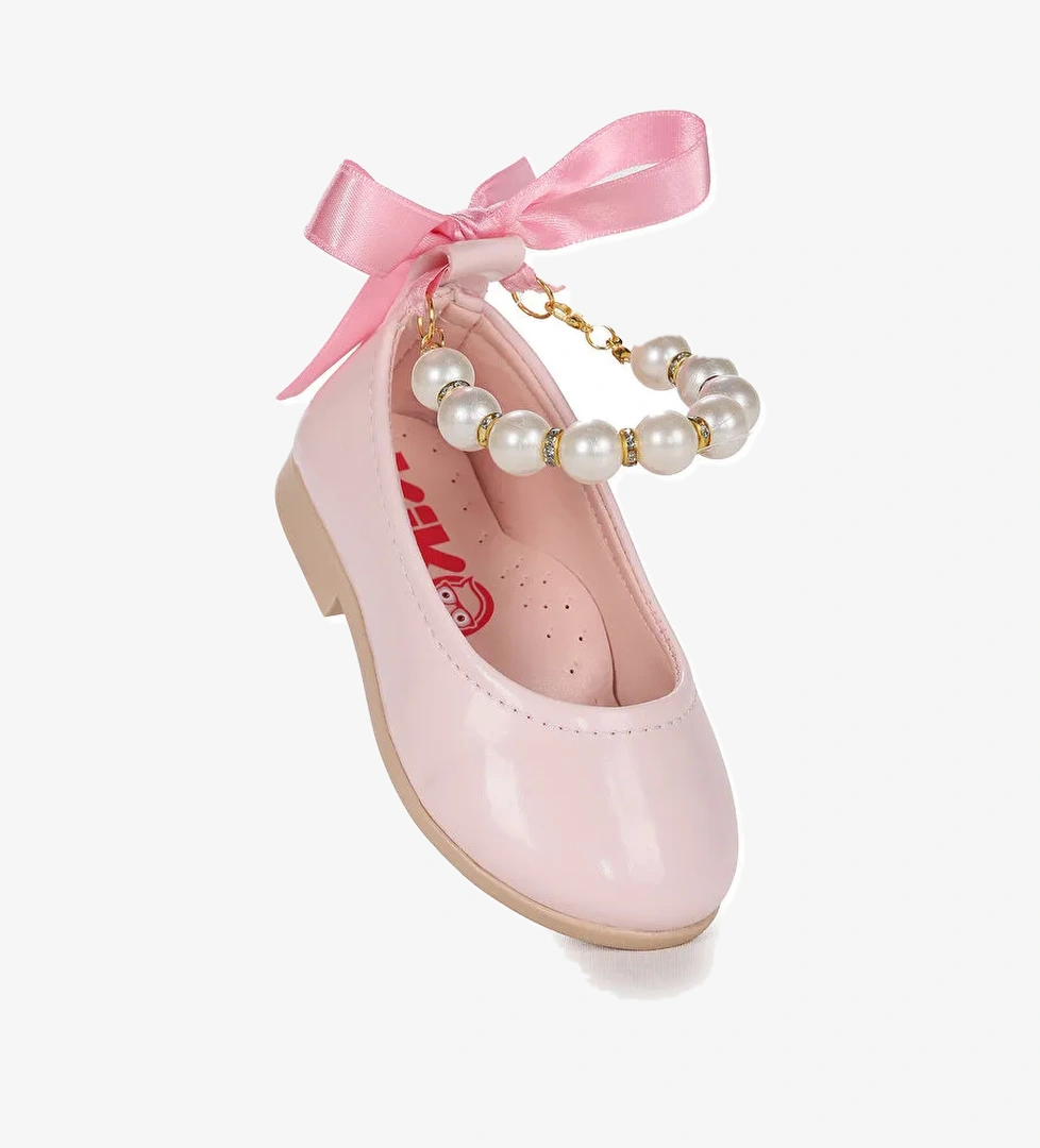 Blanch Rugan İncili Lastikli Kız Bebek Babet Ayakkabı - Görsel 1