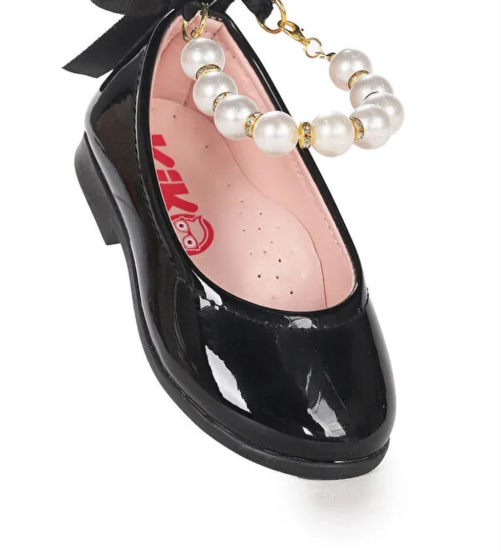 Blanch Rugan İncili Lastikli Kız Bebek Babet Ayakkabı