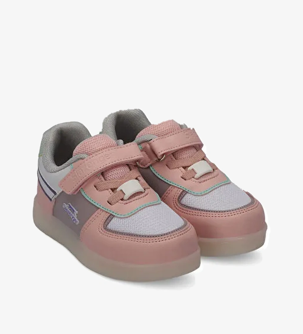 PERLE Kız Çocuk Cırt Cırtlı Beyaz / Pembe Sneaker
