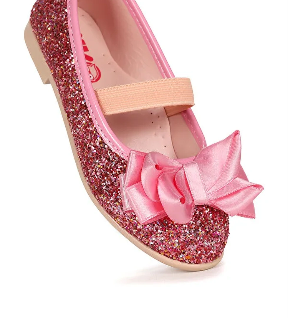 Panı Cam Kırığı Fiyonk Lastikli Kız Çocuk Babet Ayakkabı