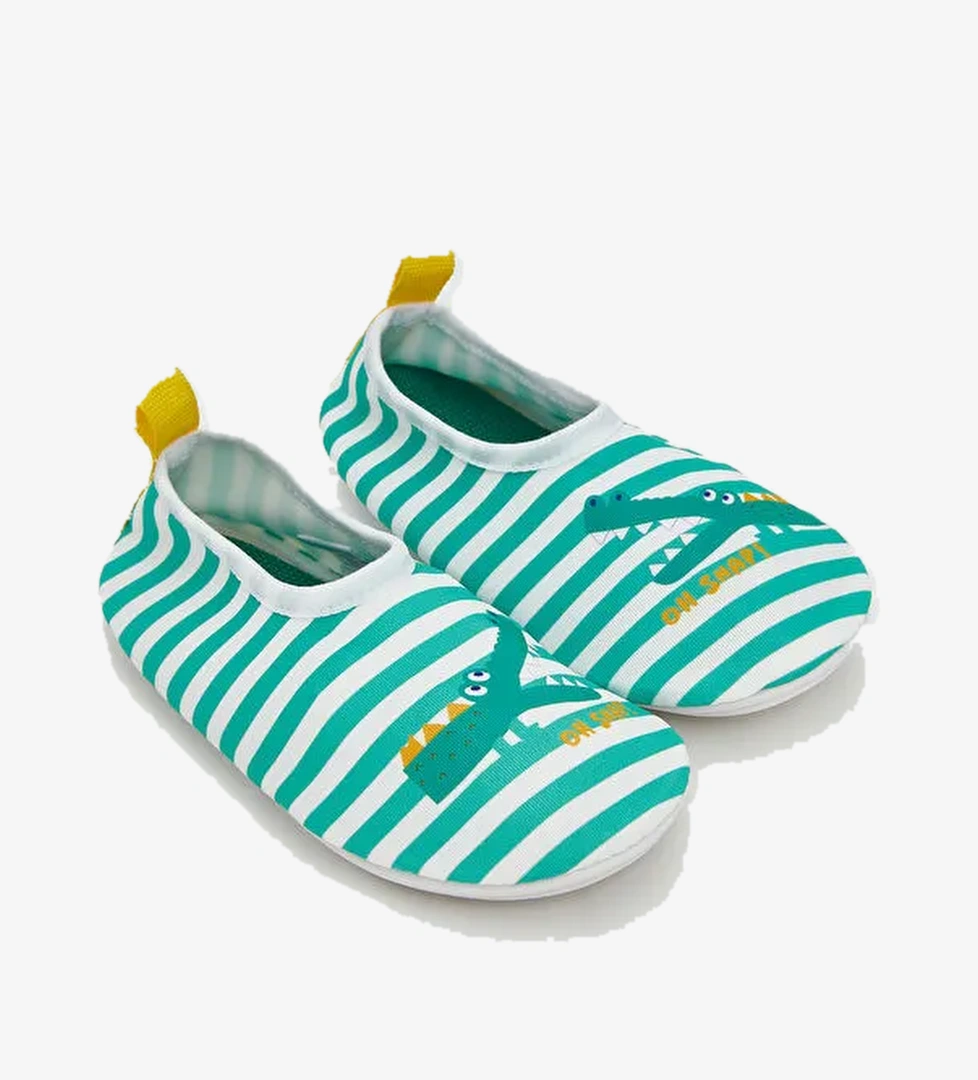 Dinozor Baskılı Erkek Bebek Deniz Ayakkabısı - Görsel 1
