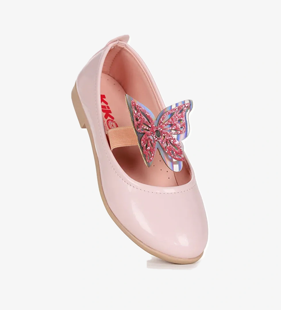 Menz Rugan Kelebek Lastikli Kız Çocuk Babet Ayakkabı