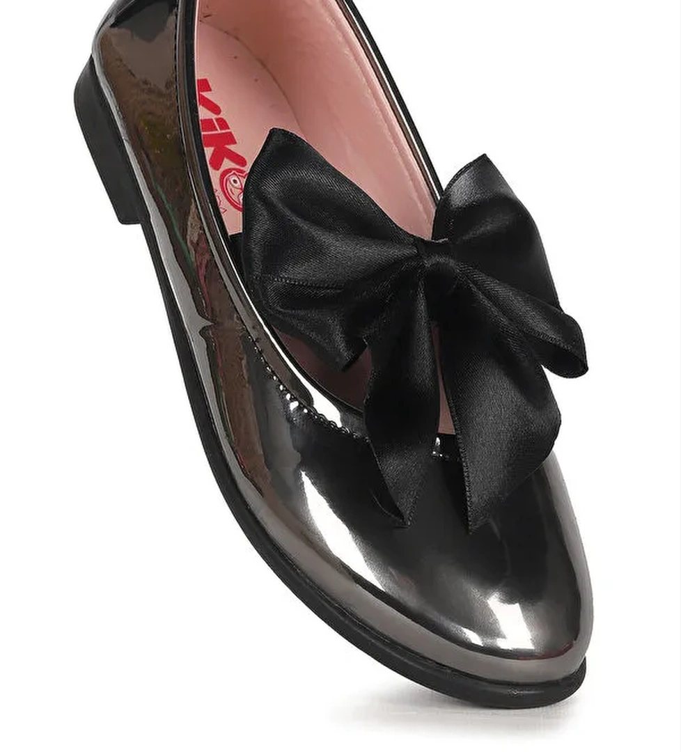 Tari Ayna Fiyonk Lastikli Kız Çocuk Babet Ayakkabı