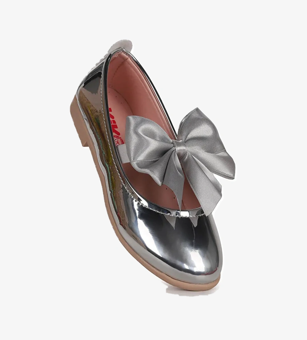 Tari Ayna Fiyonk Lastikli Kız Çocuk Babet Ayakkabı