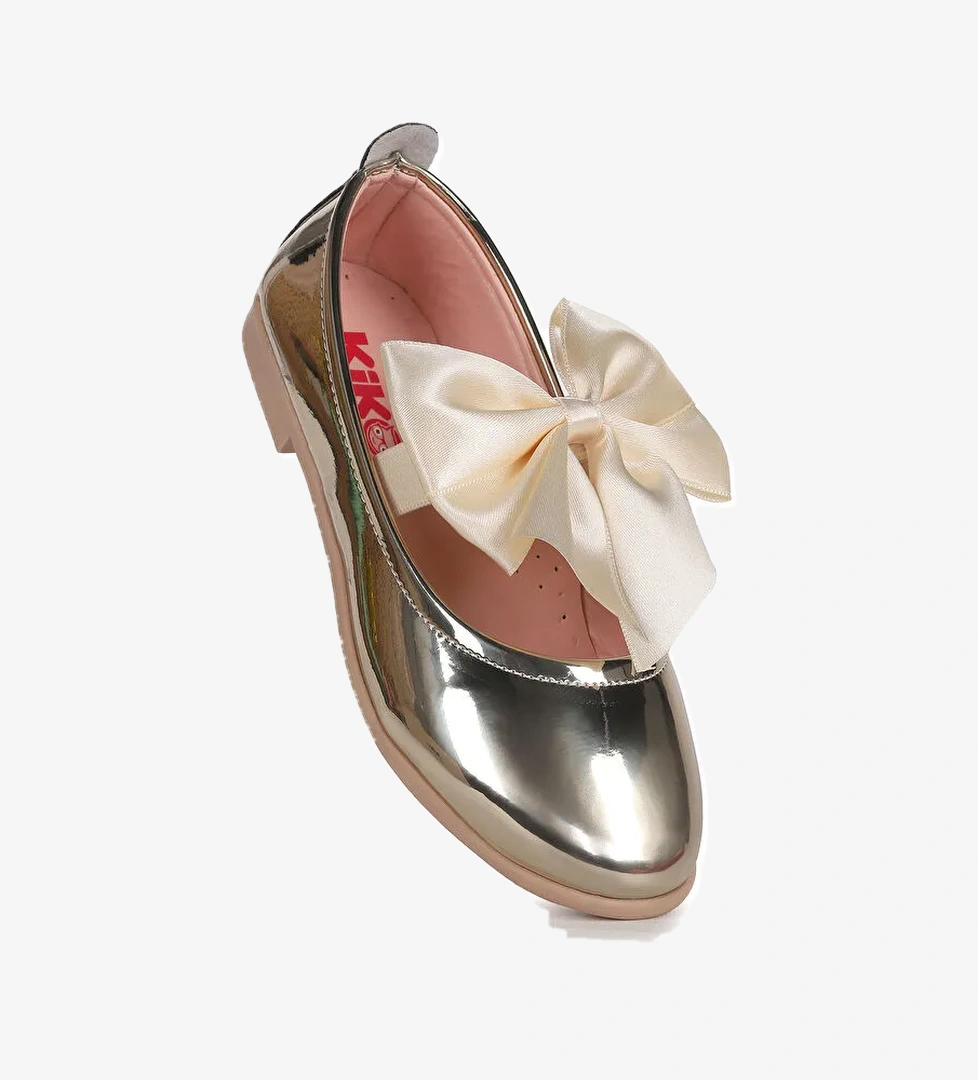 Tari Ayna Fiyonk Lastikli Kız Çocuk Babet Ayakkabı - Görsel 1