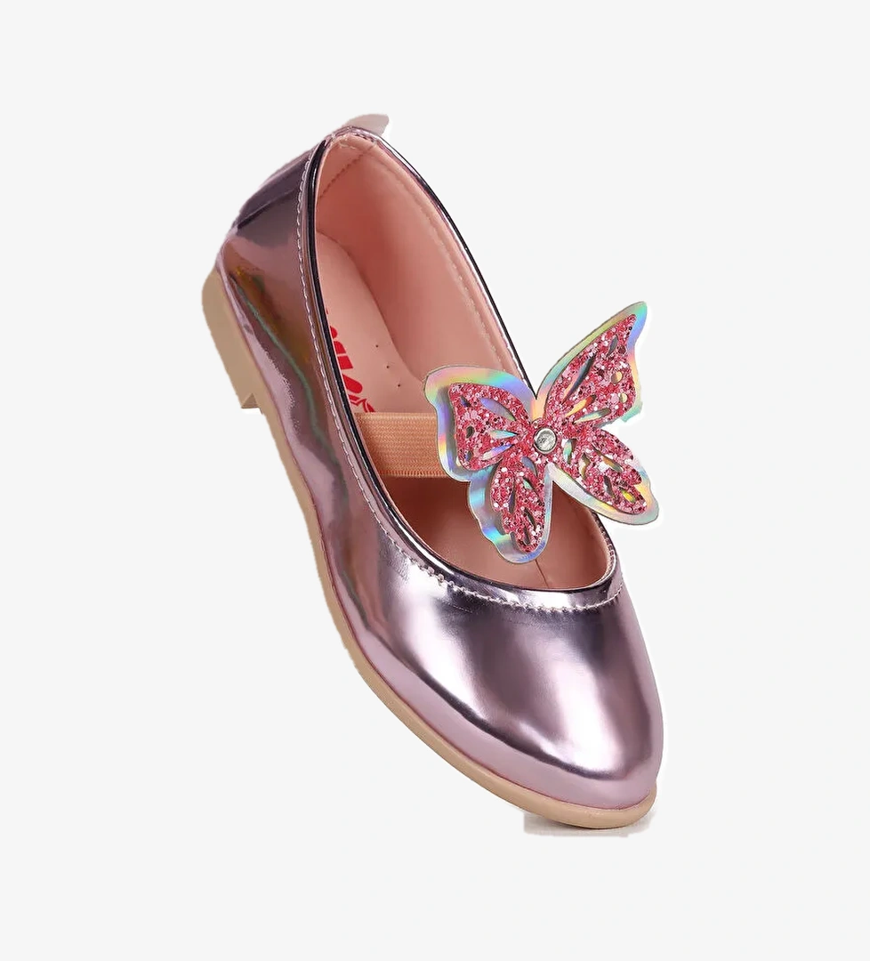 Menz Ayna Kelebek Lastikli Kız Çocuk Babet Ayakkabı