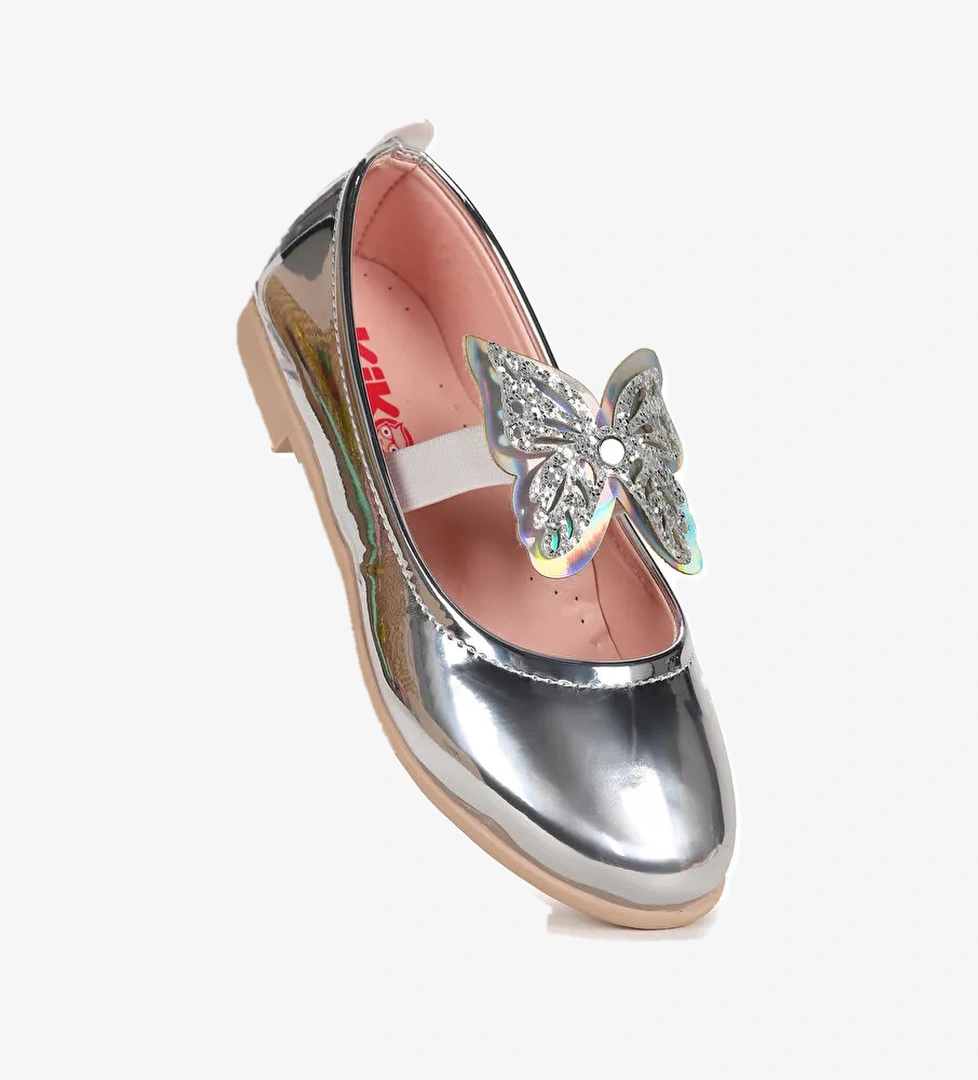 Menz Ayna Kelebek Lastikli Kız Çocuk Babet Ayakkabı