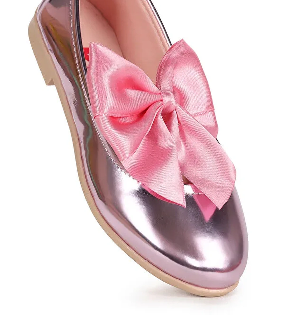 Tari Ayna Fiyonk Lastikli Kız Çocuk Babet Ayakkabı