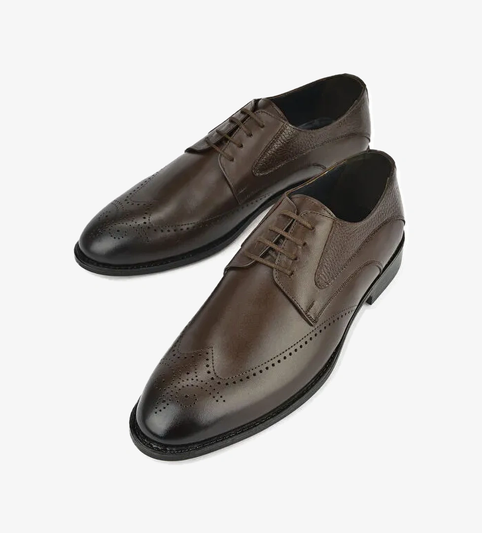 Erkek Hakiki Deri Klasik Ayakkabı 15148Z836 Kahve