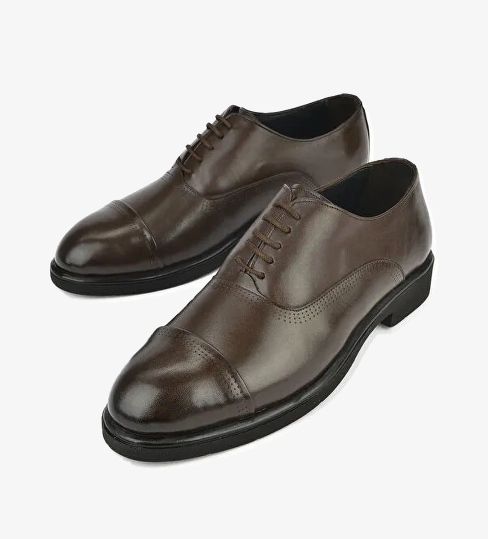 Erkek Hakiki Deri Klasik Ayakkabı 15148Z134 Kahve - Görsel 1
