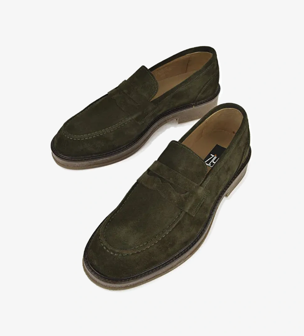 Erkek Hakiki Deri Ayakkabı 1431043Z0212 Haki