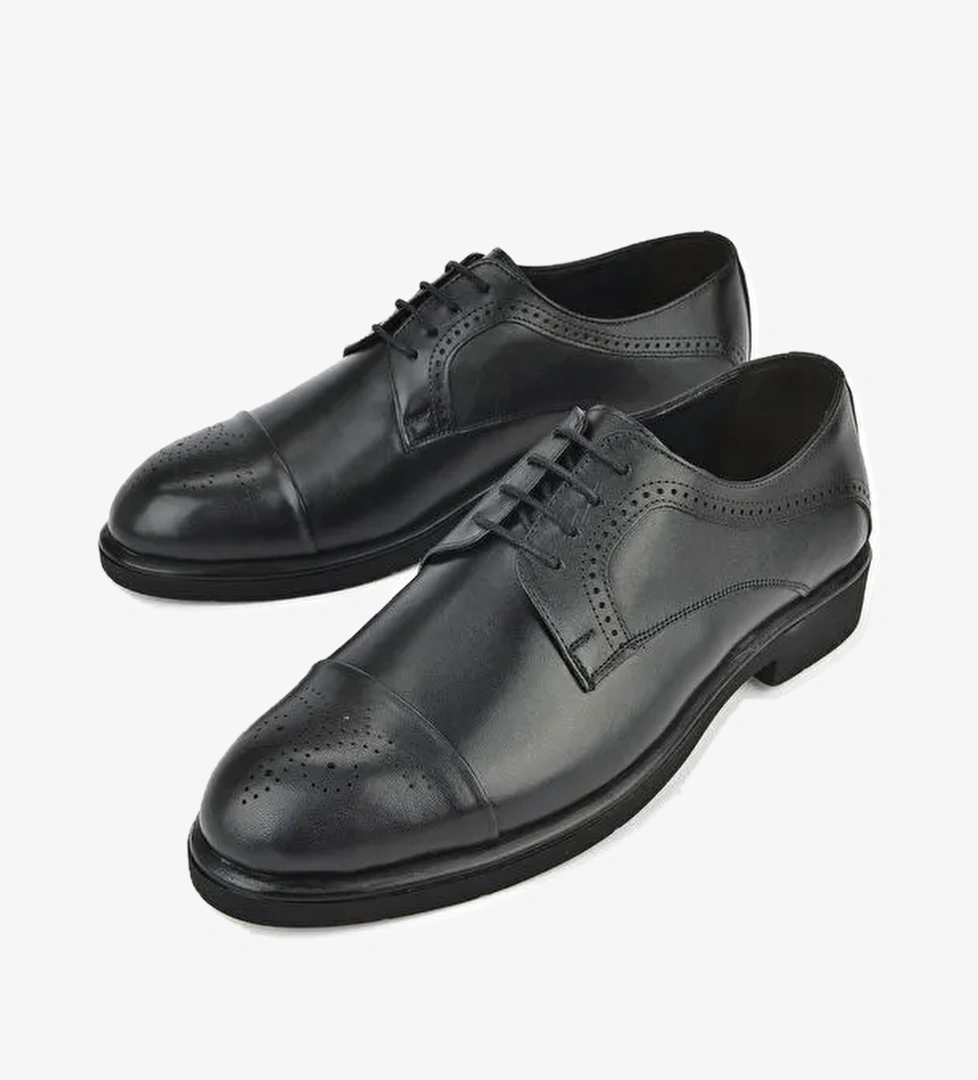 Erkek Hakiki Deri Klasik Ayakkabı 15148Z837 Siyah