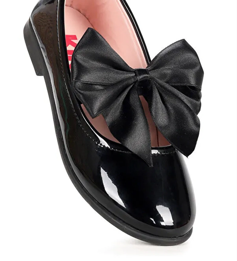 Tari Rugan Fiyonk Lastikli Kız Çocuk Babet Ayakkabı