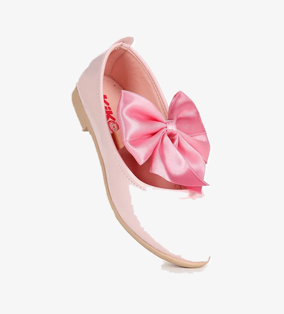 Tari Rugan Fiyonk Lastikli Kız Çocuk Babet Ayakkabı - Görsel 1