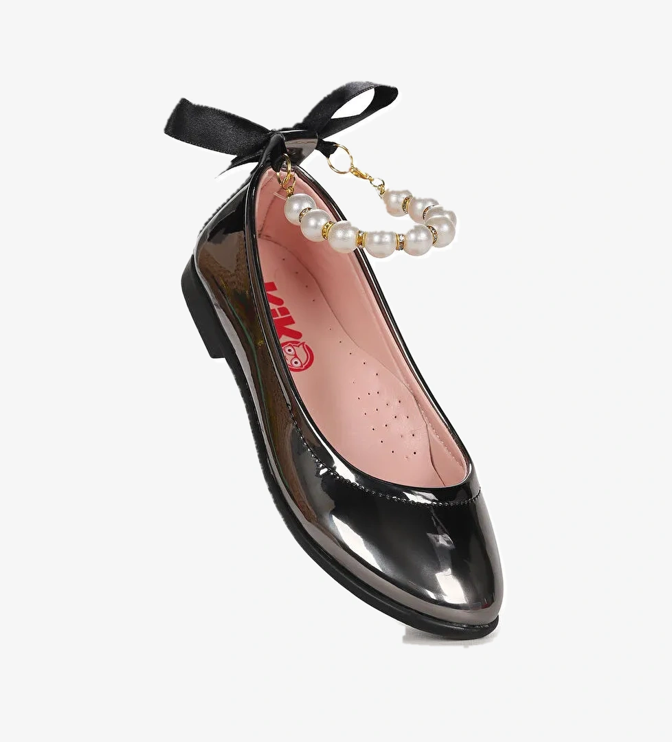 Blanch Ayna İncili Lastikli Kız Çocuk Babet Ayakkabı - Görsel 1