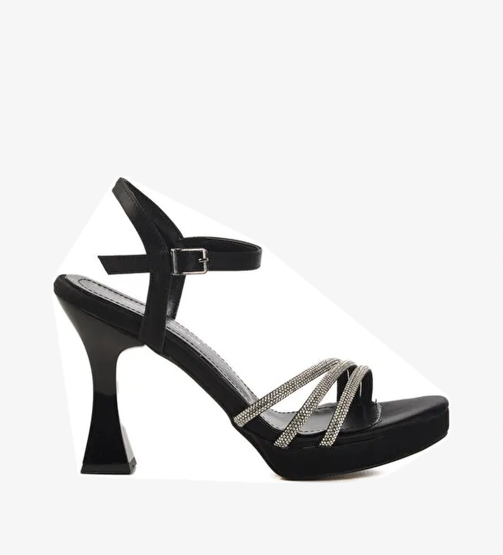 Siyah İnce Topuklu Kadın Abiye Ayakkabı 448186 Z