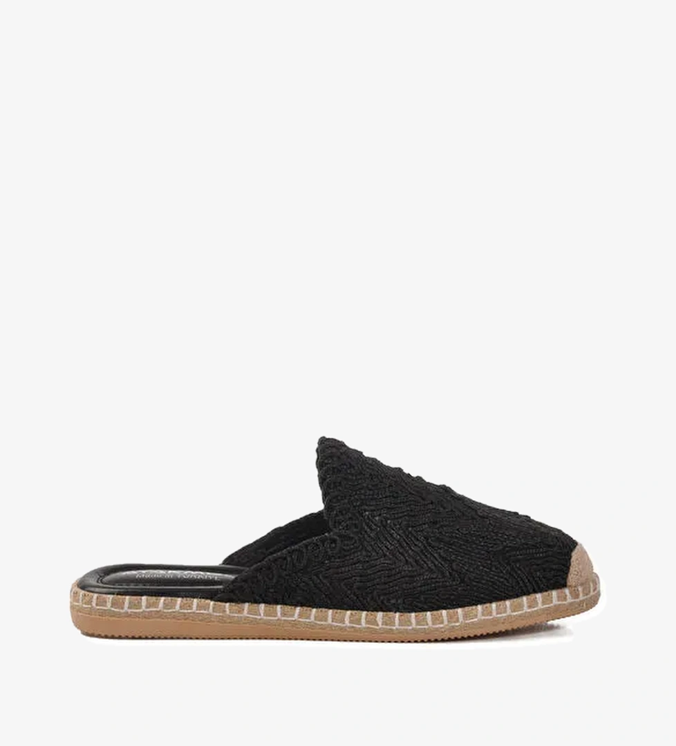 Siyah Önü Kapalı Triko Kadın Terlik 542042 Z