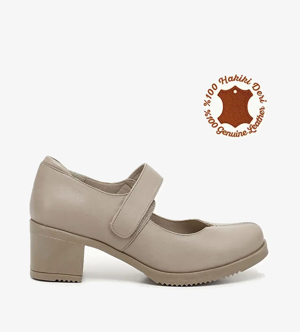 Gonderi(r) Kahverengi Gonderi(r) Hakiki Deri Topuklu Kadın Ayakkabı