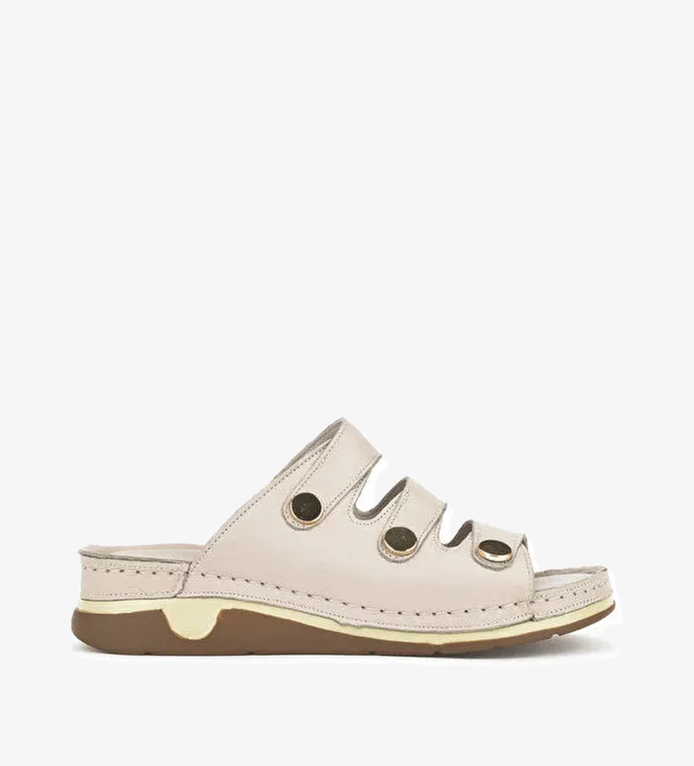 Kadın Hakiki Deri Terlik 1511008Z15 Gri