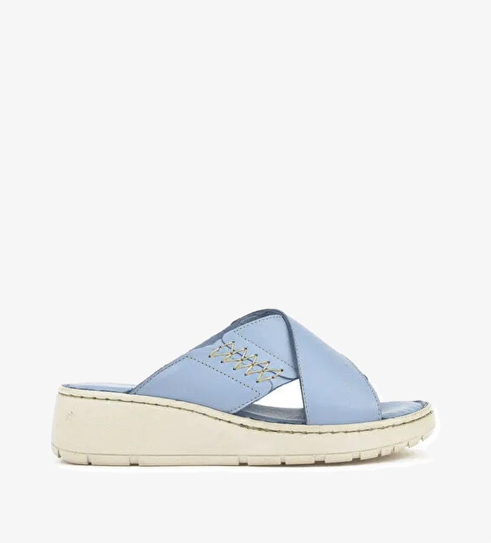 Kadın Hakiki Deri Terlik 1511048Z15 Jean - Görsel 1