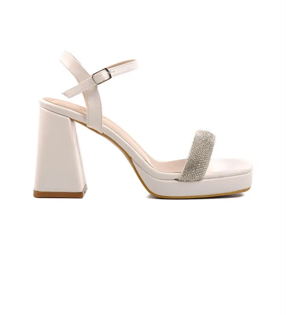 Beyaz Platform Topuk Kadın Topuklu Ayakkabı 336535 Z