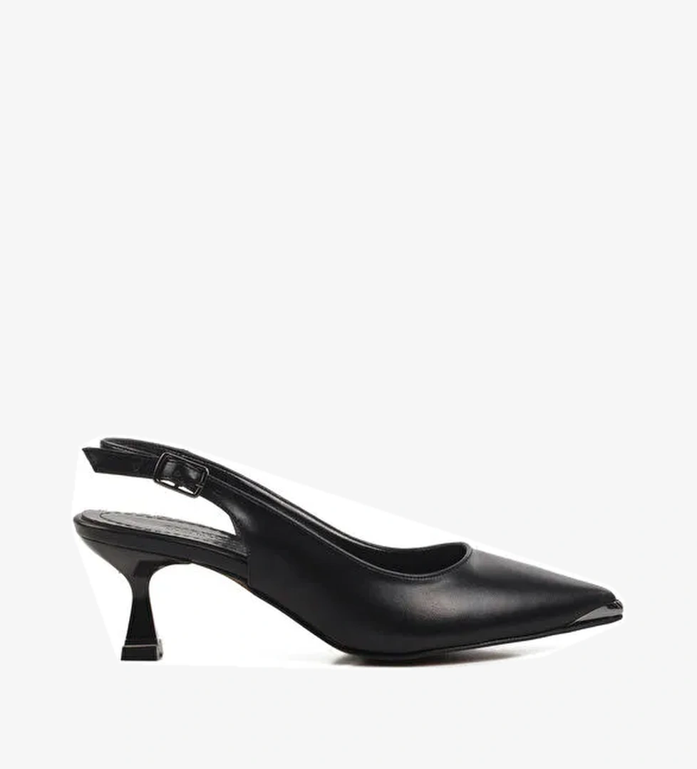 Siyah İnce Topuk Kadın Topuklu Ayakkabı 357140 Z