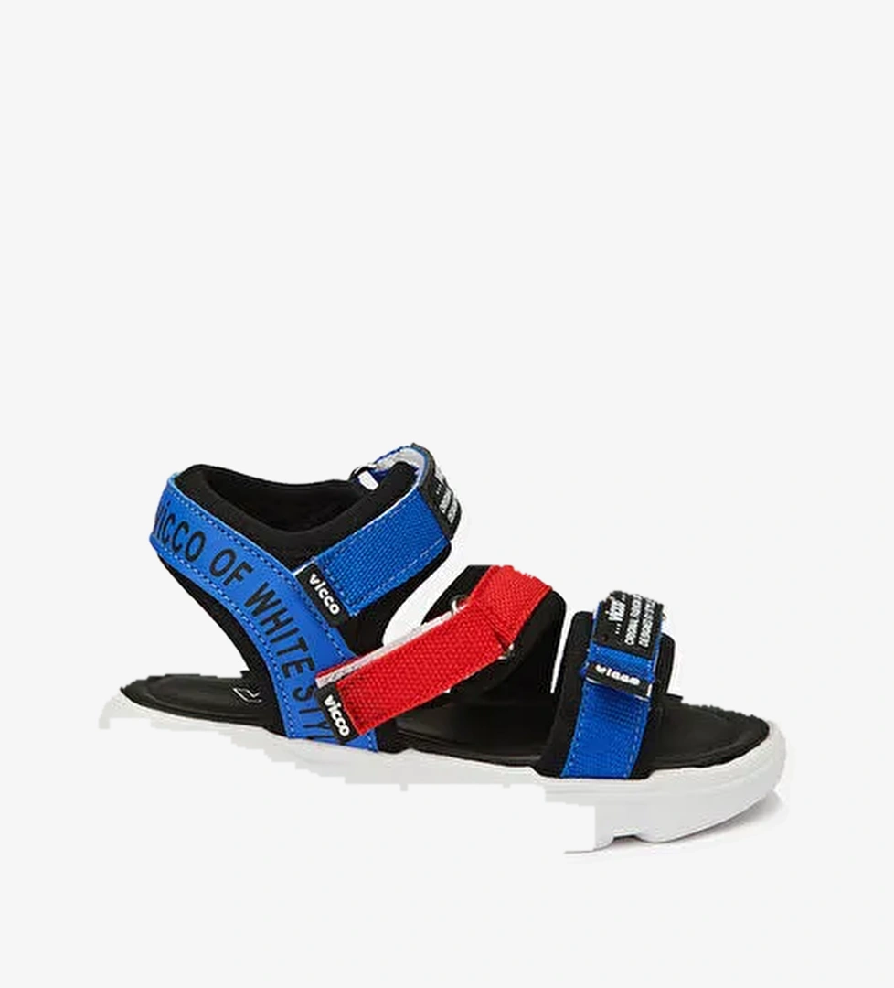 Chester Armalı Erkek Bebek Saks Mavi Sandalet - Görsel 1